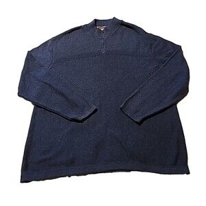 Flag & Anthem 1/4 Zip Sweater Mens XXXL 3XL Blue Jumper Preppy Sweatshirt